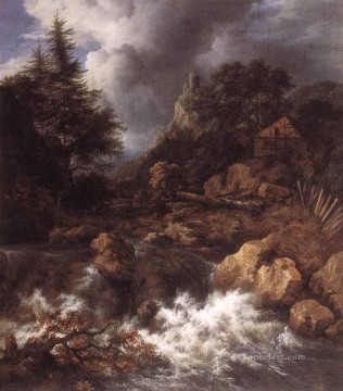 Jacob van Ruisdael Painting - Cascada en un paisaje montañoso del norte Jacob Isaakszoon van Ruisdael